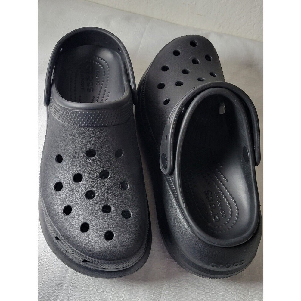 Crocs Iconic comfort Unisex Size Men's 6 Women's 8 Black  Crush Clog - Picture 11 of 16